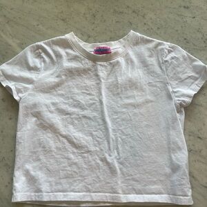 Edikted White Short Sleeve Crop Tee